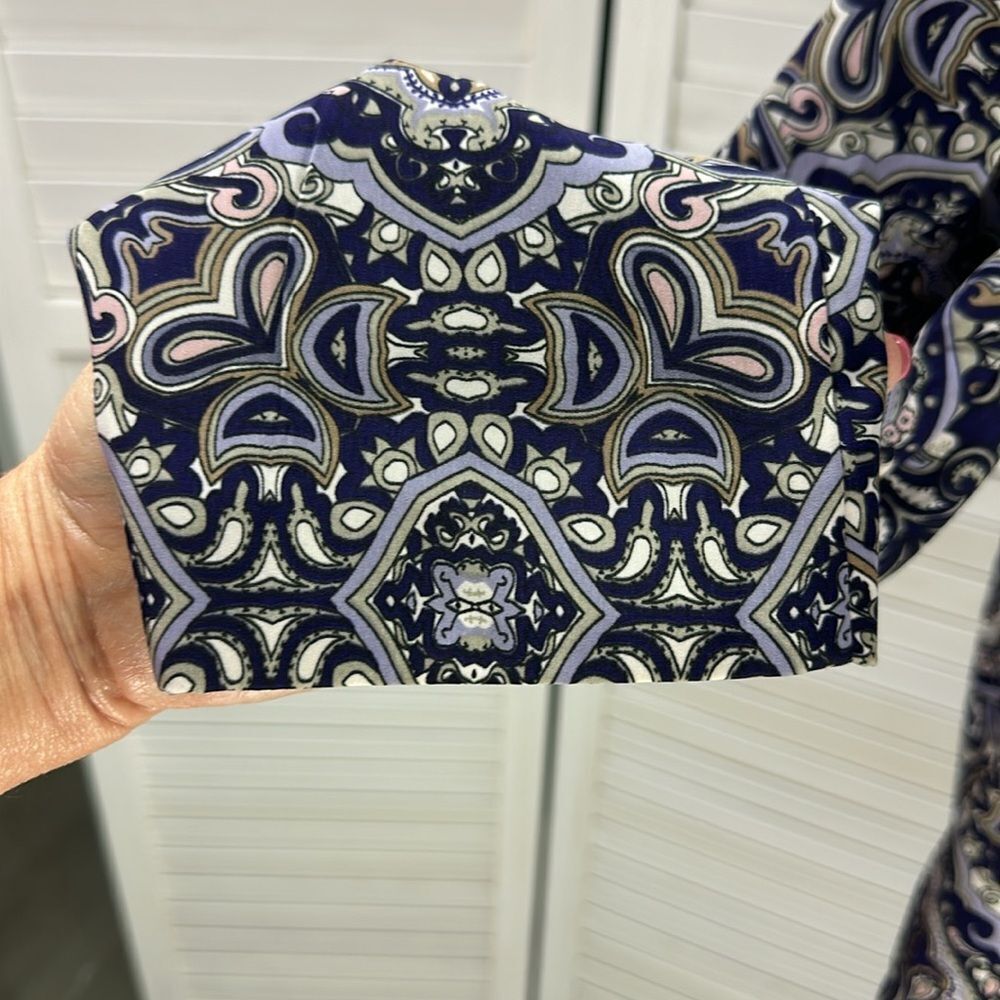 Chico's Purple Paisley Open-Front Blazer Jacket - Picture 10 of 16